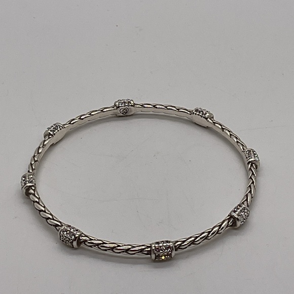 Brighton Twisted Silver Bracelet with Crystal Details - Picture 4 of 5